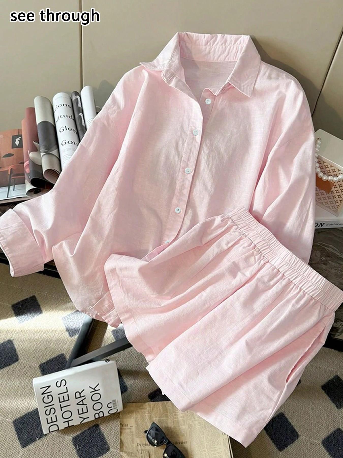 Blouse Off Shoulder - Damen-Set: Locker geschnittener Cardigan mit Kragen,