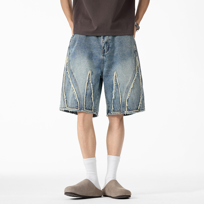 Herren Baggy Denim Jorts, Raw  – Shorts Denim Frayed Bewertung und Preis